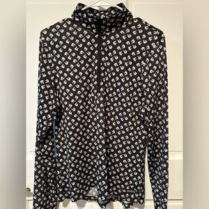 Kerrits Black and White Equestrian Top, women's size medium